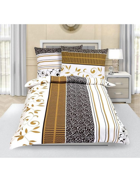 Flanelové povlečení model 12/301, Hnědé lístky (1)