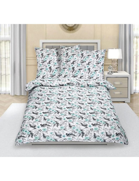 Flanelové povlečení Růže-1 kód 12/502, Mentolová (1)