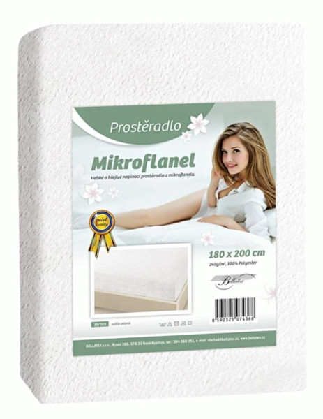 Mikroflanelové prostěradlo Stopa 19/001H, bílá (1)