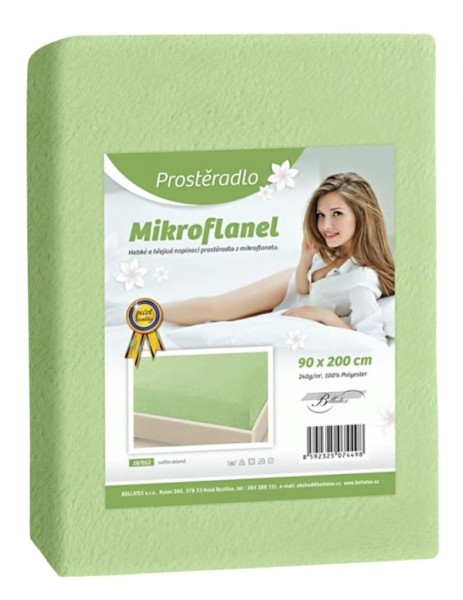 Mikroflanelové prostěradlo Louka 19/052H, sv. zelená (1)