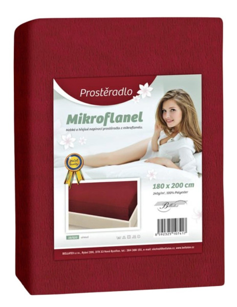 Mikroflanelové prostěradlo Víno 19/020H, Vínová (1)