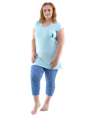 Dámské pyžamo krátké 19104P, aqua (1)