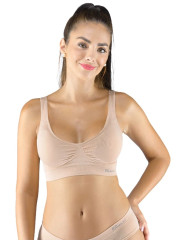 Sportovní podprsenka s vycpávkami 07014, Béžová (1)