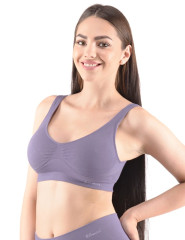 Sportovní podprsenka s vycpávkami 07014, Kouřová (4)