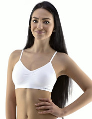 Sportovní podprsenka úzká ramínka 07015, Bílá (2)