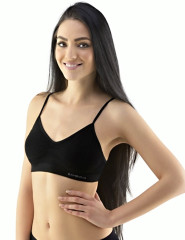 Sportovní podprsenka úzká ramínka 07015, Černá (3)