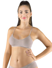 Sportovní podprsenka úzká ramínka 07015, Šedohnědá (4)