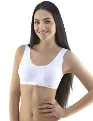 Sportovní podprsenka široká ramínka 07016, Bílá (2)