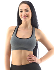 Sportovní podprsenka bez kostice 07018, Šedobílá (4)