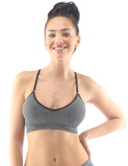 Sportovní podprsenka model 07020, Šedá-černá (6)