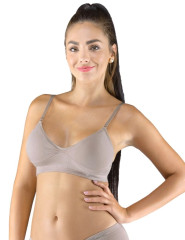 Sportovní podprsenka úzká ramínka 07021, Šedohnědá (6)