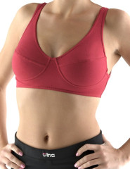 Sportovní podprsenka široká ramínka 97017, Vínová (7)