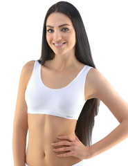 Sportovní podprsenka široká ramínka 07005, Bílá (1)