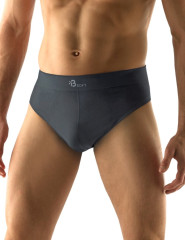 Pánské slipy široký bok 51005, Tmavá šedá (3)