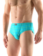 Pánské slipy široký bok 71104, Tyrkysová (2)