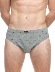 Pánské slipy s potiskem 71139, Šedá (3)