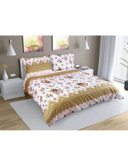 Francouzské povlečení Růže FR-90/307, Hnědá (1)